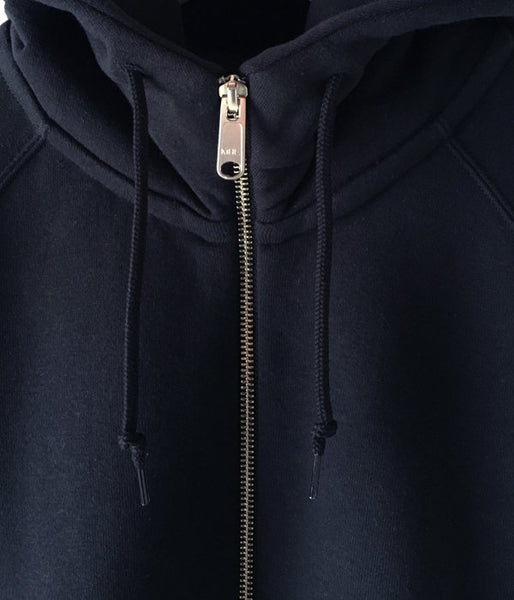 MHL./19SS LIGHT LOOPBACK COTTON HOODIE WOMENS (BLACK)