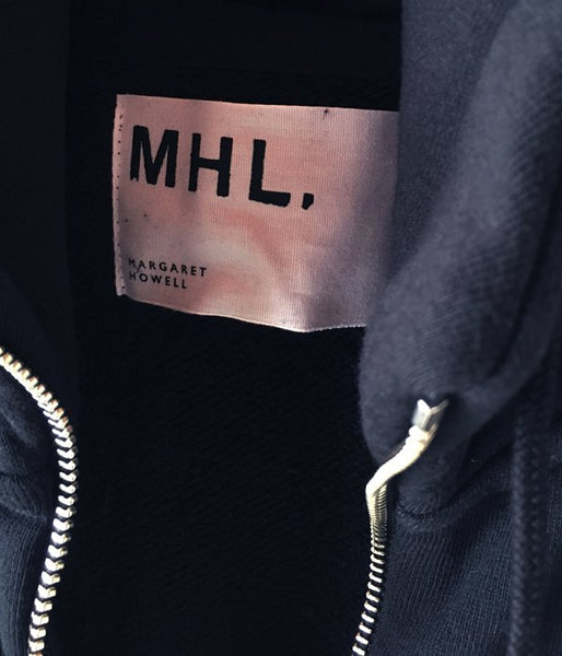 MHL./19SS LIGHT LOOPBACK COTTON HOODIE WOMENS (BLACK)