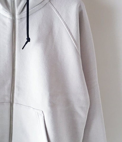MHL./19SS LIGHT LOOPBACK COTTON HOODIE WOMENS (WHITE)