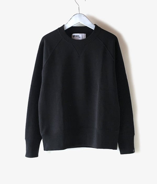 MHL./19SS LIGHT LOOPBACK COTTON CN WOMENS (BLACK)