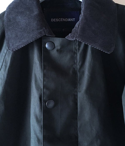 DESCENDANT/GAME  SOUTIEN COLLAR COAT (GREEN)