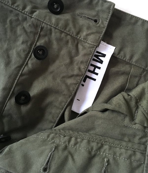 MHL./GARMENT DYE SKIRT (OLIVE)