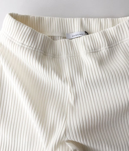 PHEENY/Pe/c WIDE RIB SLIT PANTS (IVORY)
