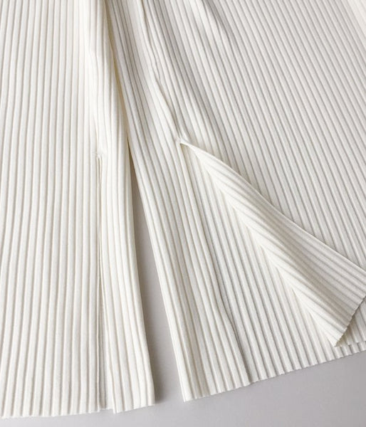 PHEENY/Pe/c WIDE RIB SLIT PANTS (IVORY)