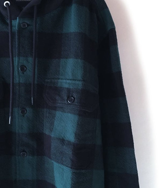 DESCENDANT/SPICOLI HOODED LS SHIRT (GREEN)