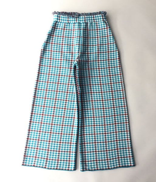 TAN/CHECKERD PANTS (BLUE)