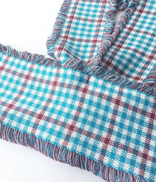 TAN/CHECKERD HALTERNECK (BLUE)