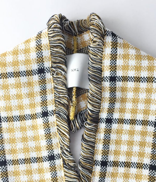 TAN/CHECKERD HALTERNECK (MUSTARD)