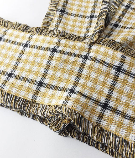 TAN/CHECKERD HALTERNECK (MUSTARD)