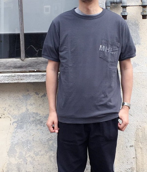 MHL./PRINTED COTTON JERSEY LOGO T-SHIRT MENS (GRAY)