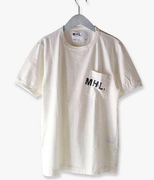 MHL./PRINTED COTTON JERSEY LOGO T-SHIRT MENS (WHITE)