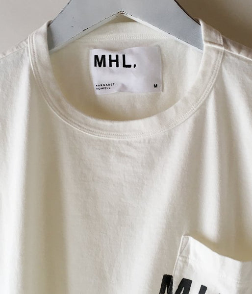 MHL./PRINTED COTTON JERSEY LOGO T-SHIRT MENS (WHITE)