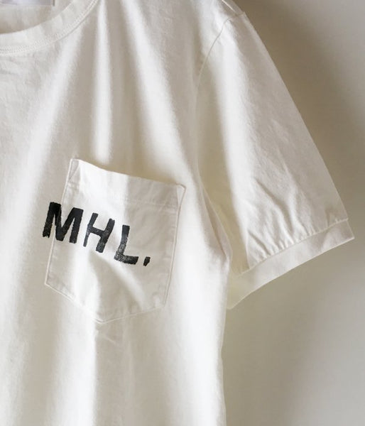 MHL./PRINTED COTTON JERSEY LOGO T-SHIRT MENS (WHITE)