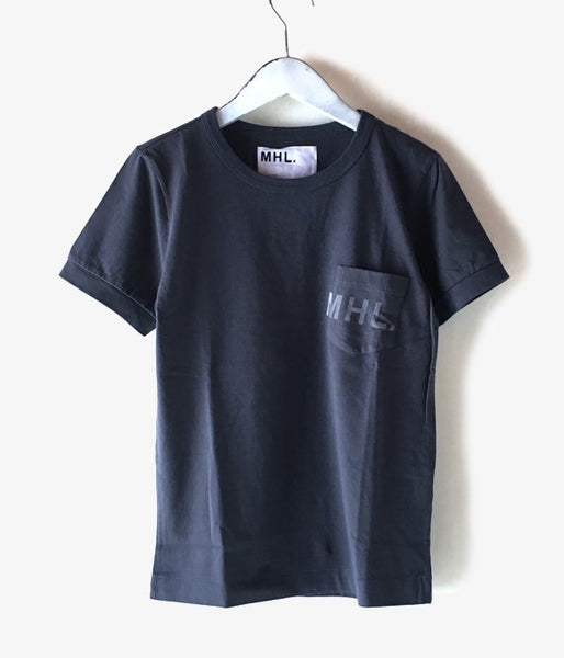 MHL./PRINTED COTTON JERSEY LOGO T-SHIRT WOMENS (BLACK)