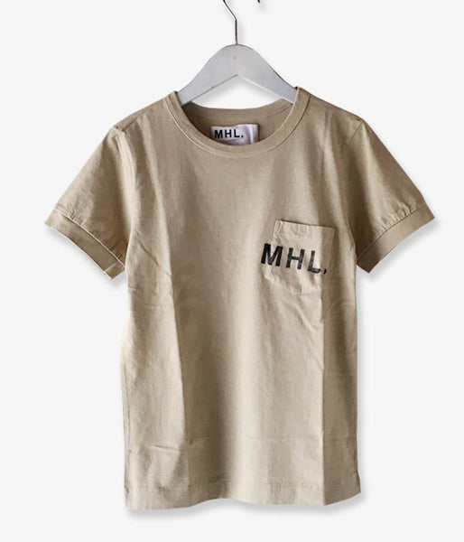 MHL./PRINTED COTTON JERSEY LOGO T-SHIRT WOMENS (BEIGE)