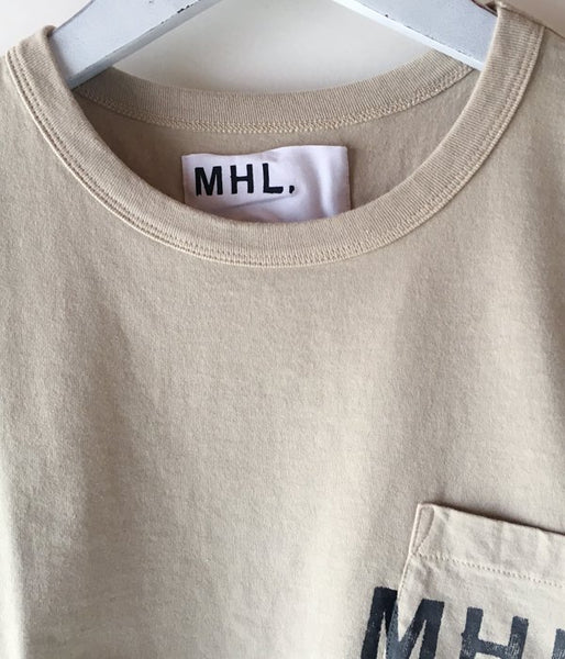MHL./PRINTED COTTON JERSEY LOGO T-SHIRT WOMENS (BEIGE)