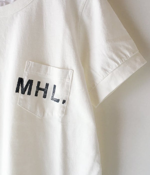 MHL./PRINTED COTTON JERSEY LOGO T-SHIRT WOMENS (WHITE)