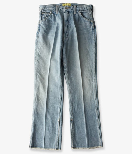 PHEENY/13oz VINTAGE DENIM CENTER PRESS PANTS (BLUE)
