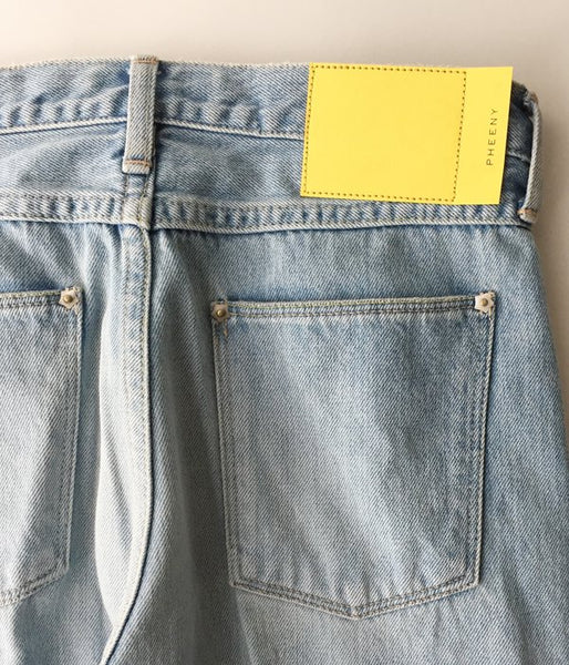 PHEENY/13oz VINTAGE DENIM CENTER PRESS PANTS (BLUE)