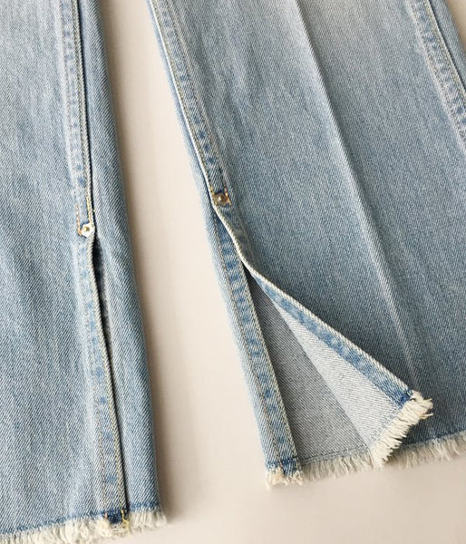 PHEENY/13oz VINTAGE DENIM CENTER PRESS PANTS (BLUE)