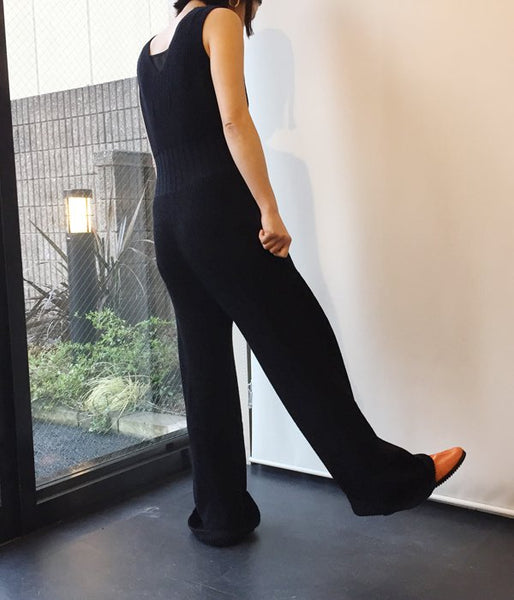WRYHT/SLEEVELESS KNIT SUITS(BLACK)