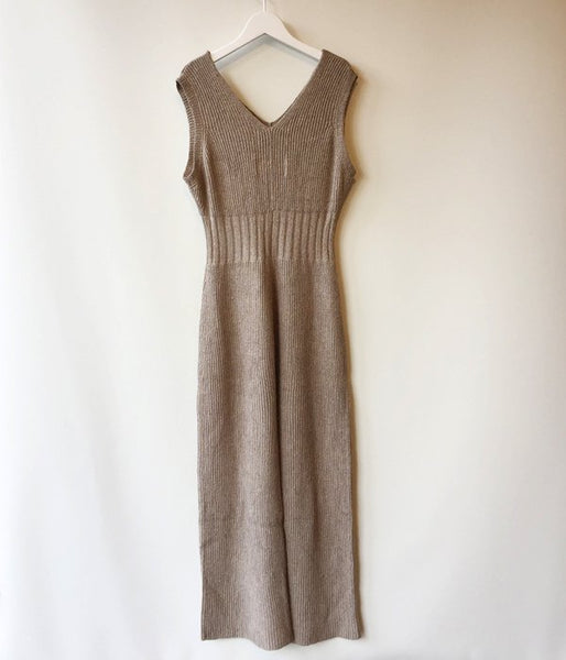 WRYHT/SLEEVELESS KNIT SUITS(DUNE)