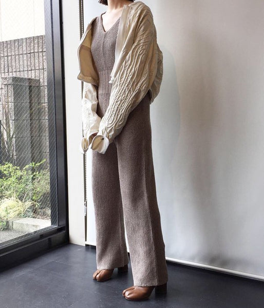 WRYHT/SLEEVELESS KNIT SUITS(DUNE)