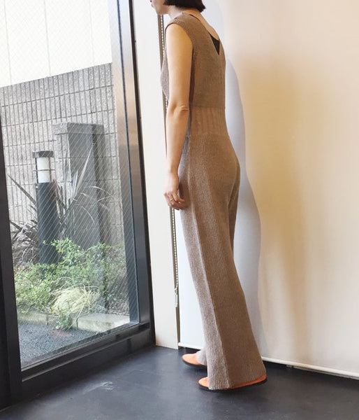 WRYHT/SLEEVELESS KNIT SUITS(DUNE)