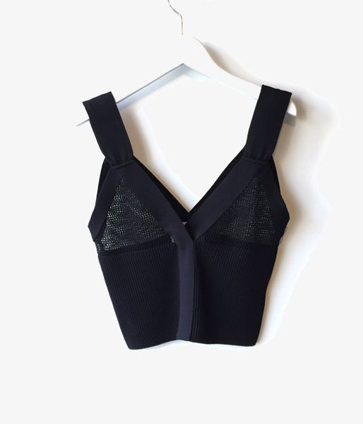 TAN/MESHES CAMISOLE (BLACK)