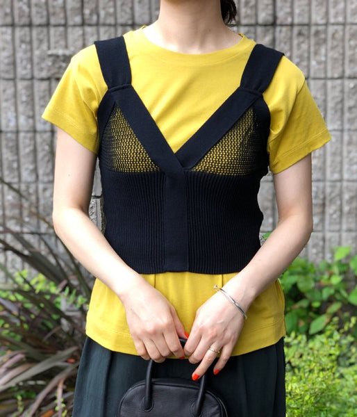 TAN/MESHES CAMISOLE (BLACK)