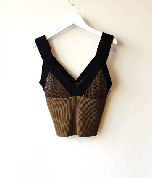 TAN/MESHES CAMISOLE (KHAKI)