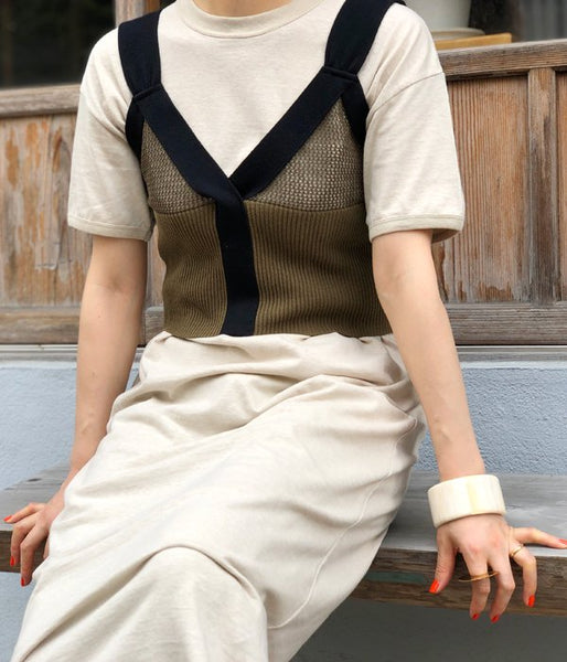 TAN/MESHES CAMISOLE (KHAKI)