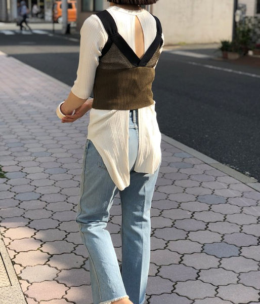 TAN/MESHES CAMISOLE (KHAKI)