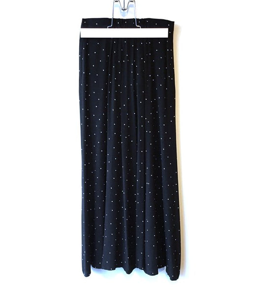 PHEENY/RAYON DOT BUTTON-DOWN SKIRT (BLACK)
