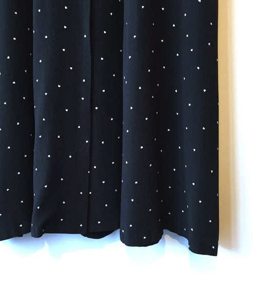 PHEENY/RAYON DOT BUTTON-DOWN SKIRT (BLACK)