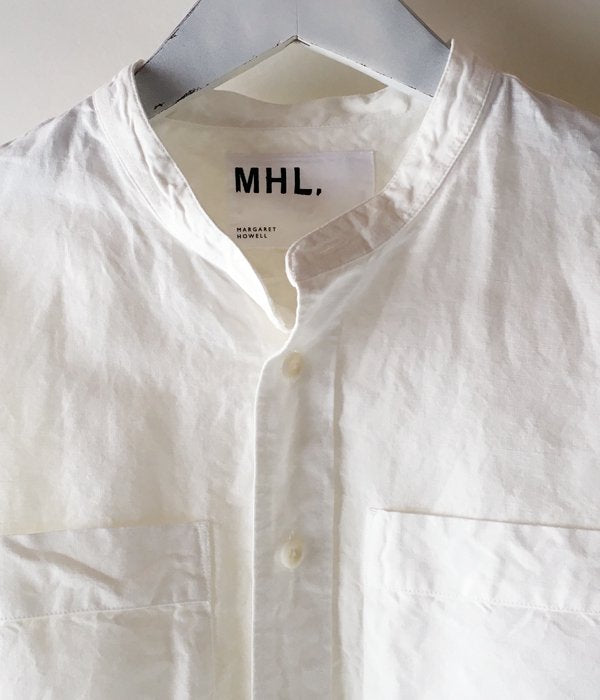 美品 MHL. PLAIN COTTON LINEN SHIRT MHL./PLAIN COTTON LINEN SHIRT (WHITE)