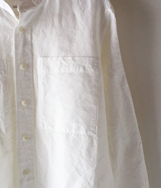 MHL./PLAIN COTTON LINEN SHIRT (WHITE)