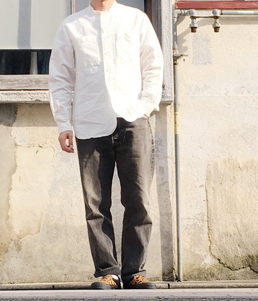 MHL./PLAIN COTTON LINEN SHIRT (WHITE)