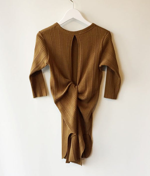 PHEENY/RANDOM RIB BACK DRAPE S/S (OLIVE)