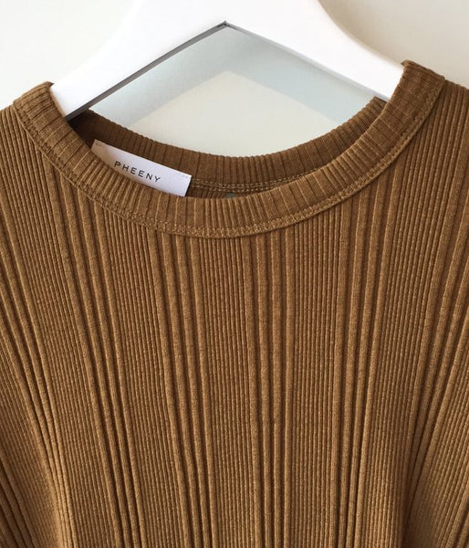 PHEENY/RANDOM RIB BACK DRAPE S/S (OLIVE)