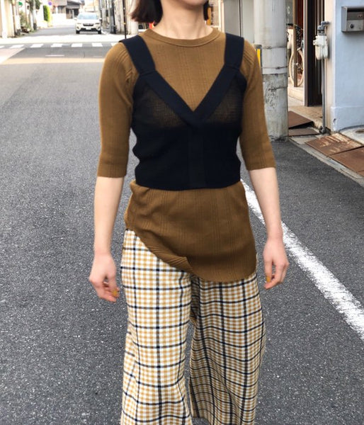PHEENY/RANDOM RIB BACK DRAPE S/S (OLIVE)
