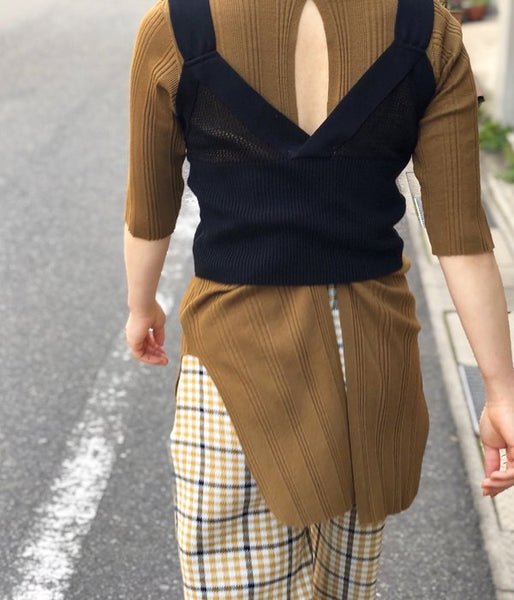 PHEENY/RANDOM RIB BACK DRAPE S/S (OLIVE)