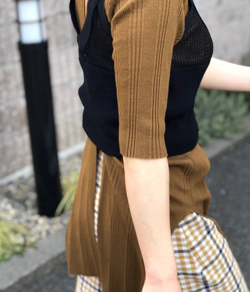 PHEENY/RANDOM RIB BACK DRAPE S/S (OLIVE)