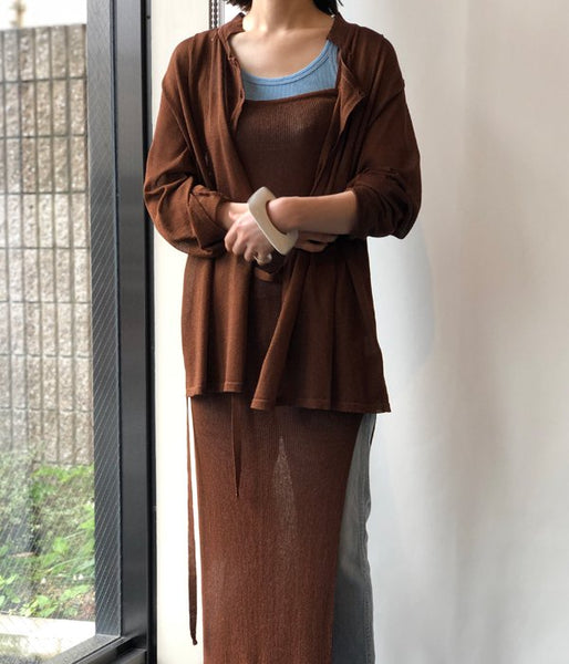 TAN/SOFTSHINY CARDIGAN (BROWN)