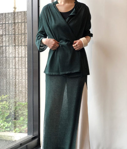 TAN/SOFTSHINY CARDIGAN (GREEN)