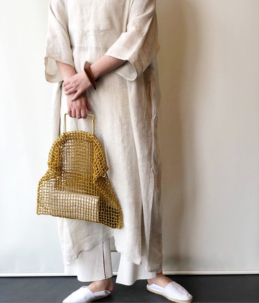 Aeta/PAPER YARN TOTE BAG S(YELLOW)