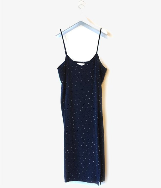 PHEENY/RAYON DOT CAMISOLE DRESS (NAVY)