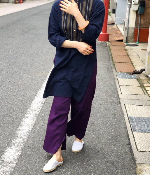 WRYHT/STAND COLLAR UNDER SHIRTS(NAVY)