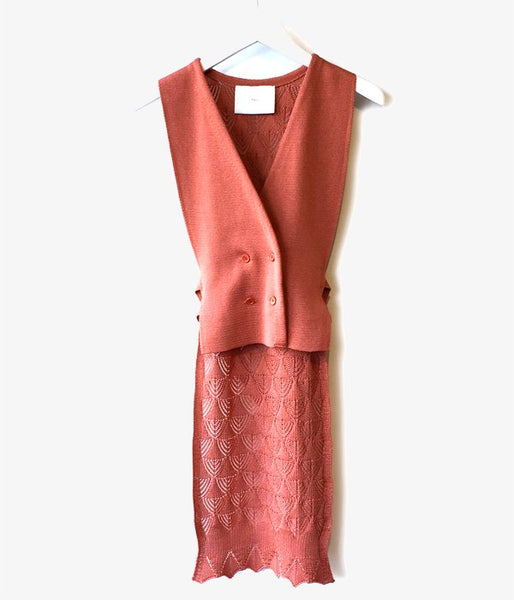 TAN/LACY VEST (ORANGE)