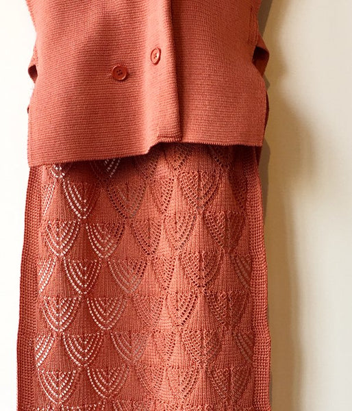 TAN/LACY VEST (ORANGE)